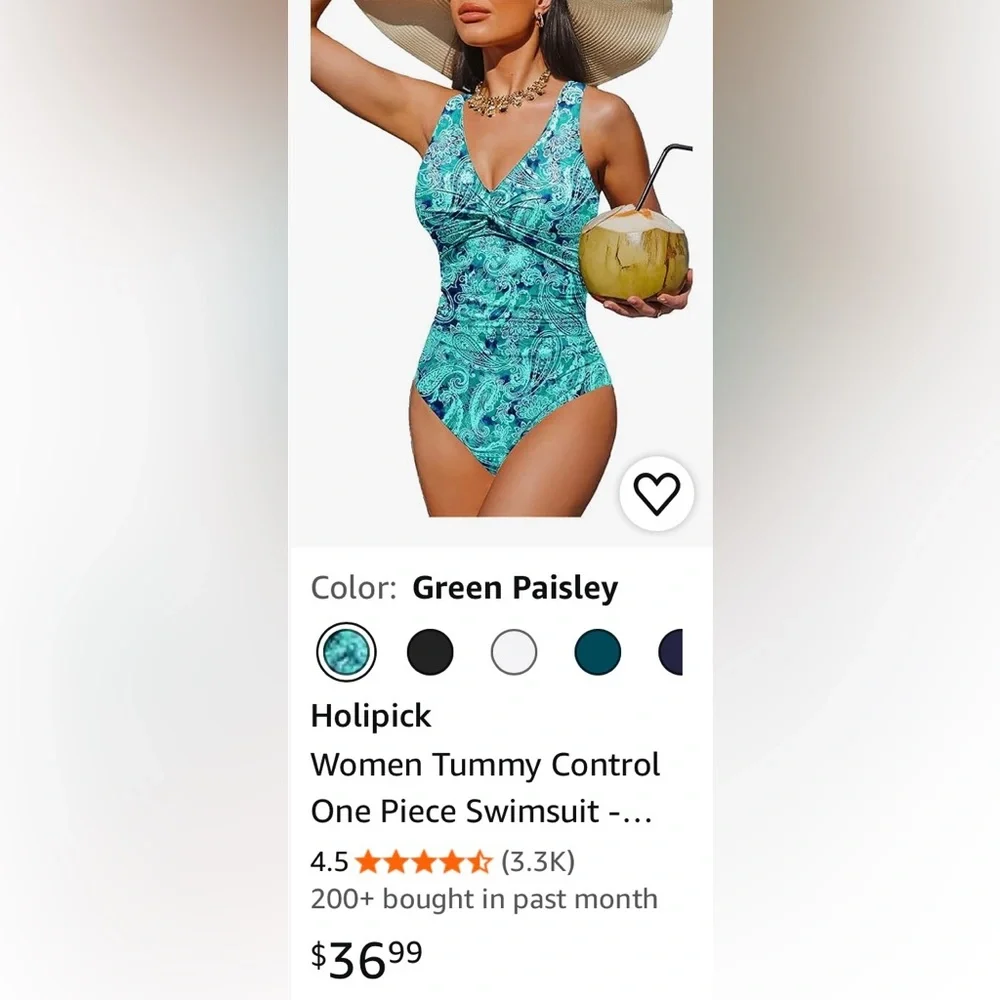 NWT Holipick Paisley One-Piece Swimsuit